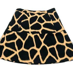 Michael Kors black beige Animal Print Skirt size 2 baddie streetwear academia